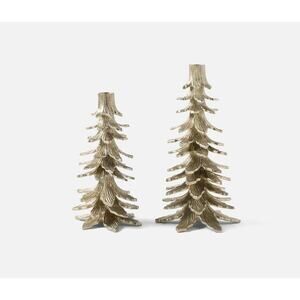 New Set 2 Blue Pheasant Kevin Christmas Tree Candle Holders Tarnished Silver